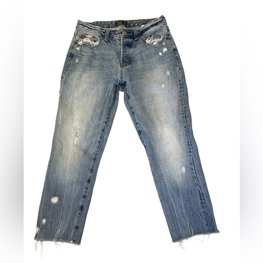 Abercrombie & Fitch Ames Low Rise Slim Boyfriend Jeans Womens size 0/25R - Picture 1 of 3
